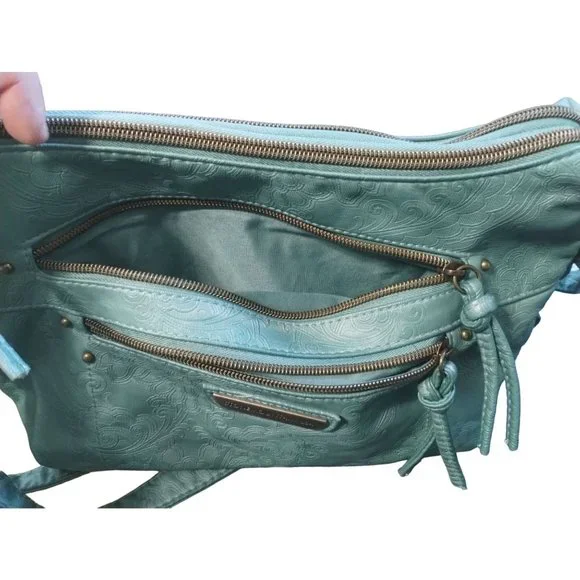 Stone Mountain USA Teal Handbag Shoulder Bag Purse Adjustable Strap Women's - Picture 13 of 16